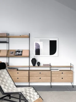 String Furniture String tidningshylla, 78 x 30 cm, ek