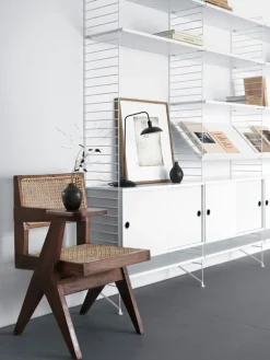 String Furniture String tidningshylla, 58 x 30 cm, vit