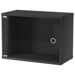 String Furniture String vitrinskåp med svängd glasdörr, 58 x 30 cm, mörkgrå