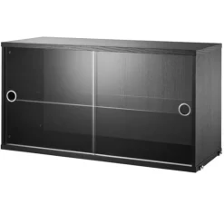 String Furniture String vitrinskåp, 78 x 30 cm, svartbetsad ask