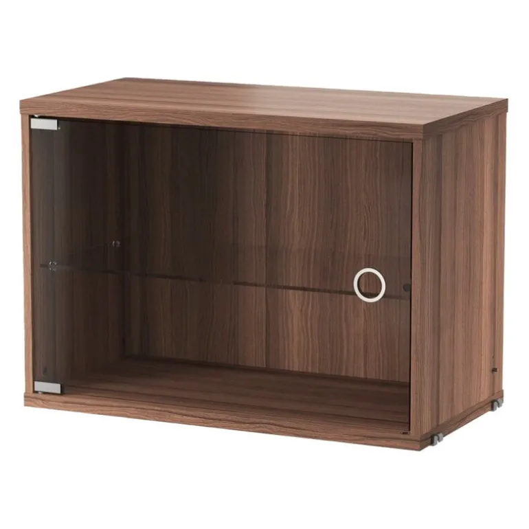 String Furniture String vitrinskåp med svängdörr i glas, 58 x 30 cm, valnöt