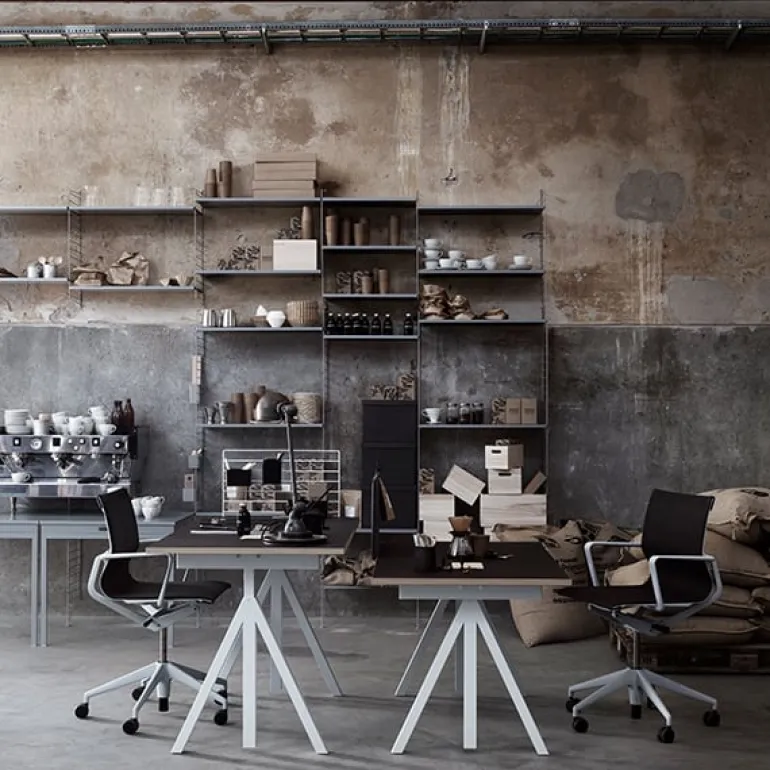 String Furniture String väggavel, 50 x 30 cm, 2-pack, grå