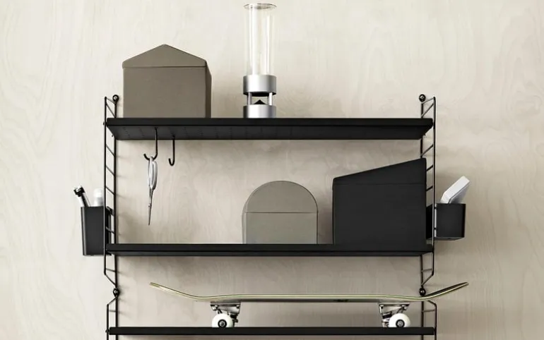 String Furniture String väggavel, 50 x 30 cm, 2-pack, svart