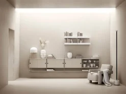 String Furniture String vitrinskåp, 78 x 30 cm, beige