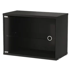 String Furniture String vitrinskåp med svängdörr i glas, 58 x 30 cm, svart ask