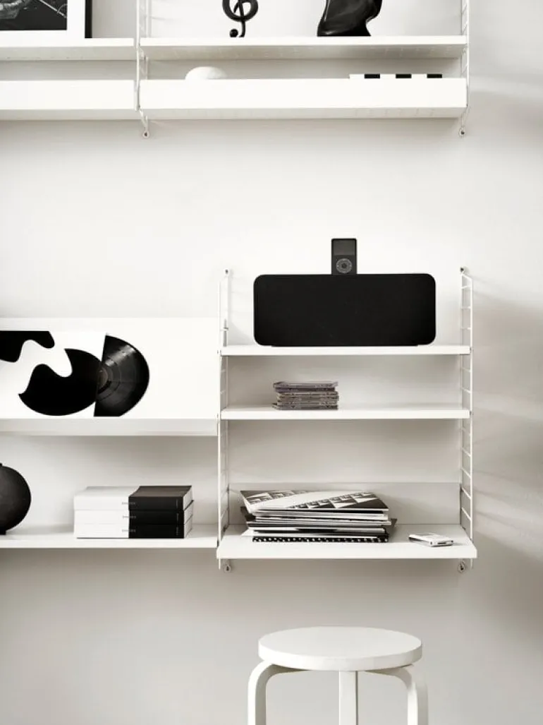 String Furniture String väggavlar, 75 x 30 cm, 2-pack, vit