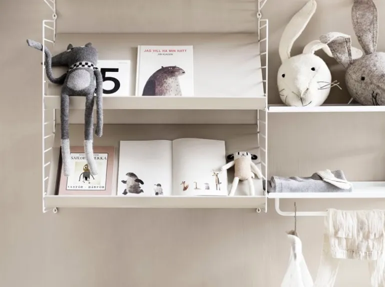 String Furniture String väggavlar, 75 x 30 cm, 2-pack, vit