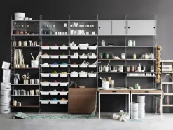 String Furniture String vitrinskåp, 78 x 30 cm, vit