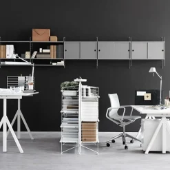 String Furniture String Works höj- och sänkbart skrivbord, 120 cm, vit