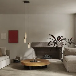 Tala Basalt Triple taklampa, mässing