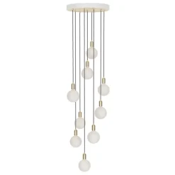 Tala Brass Nine taklampa med Sphere IV-lampor