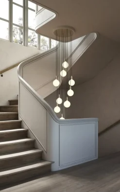 Tala Brass Nine taklampa med Sphere IV-lampor