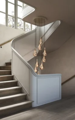 Tala Brass Nine-pendel med Voronoi II-lampor