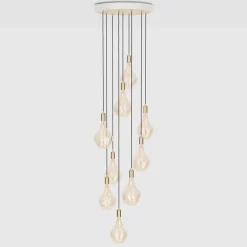 Tala Brass Nine-pendel med Voronoi II-lampor
