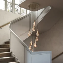 Tala Brass Nine-pendel med Voronoi II-lampor