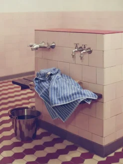 Tekla Badhandduk, klara blå ränder