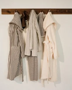 Tekla Morgonrock med huva, kodiakbruna ränder