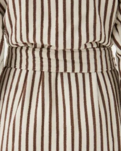 Tekla Morgonrock med huva, kodiakbruna ränder