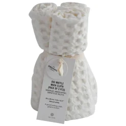 The Organic Company Big Waffle minihandduk, 3 st., naturvit