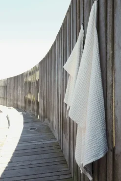 The Organic Company Big Waffle handduk och filt, naturvit