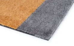 Tica Copenhagen Stripes horisontell golvmatta, 60 x 90 cm, grå - dämpad gul