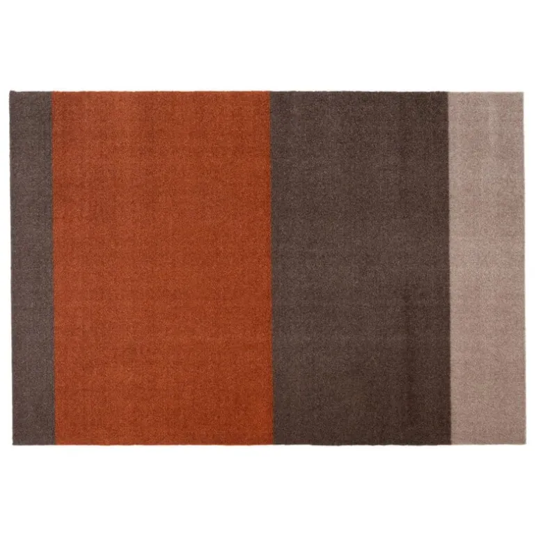 Tica Copenhagen Stripes horisontell golvmatta, 60 x 90 cm, brun - terrakotta