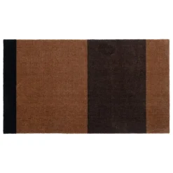 Tica Copenhagen Stripes Horizontal matta, 67 x 120 cm, konjak - mörkbrun - svart