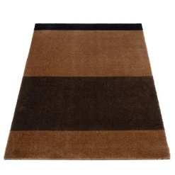 Tica Copenhagen Stripes Horizontal matta, 67 x 120 cm, konjak - mörkbrun - svart