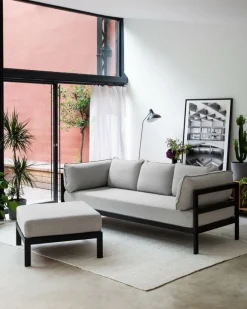 TIPTOE Easy fotpall, grafit svart - ljunggrå