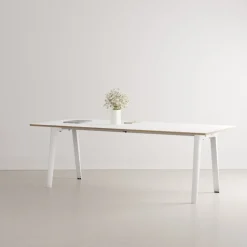 TIPTOE New Modern bord 220 x 95 cm, vit laminat - molnvit