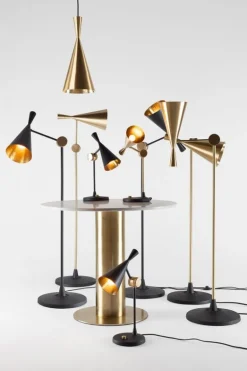 Tom Dixon Beat Tall LED-pendel, borstad mässing