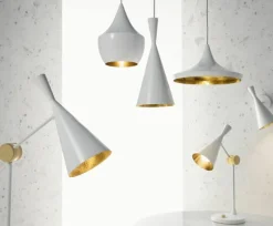 Tom Dixon Beat Tall LED-pendel, vit