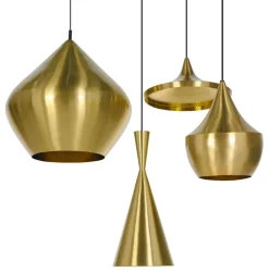 Tom Dixon Beat Wide LED-pendel, borstad mässing