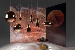 Tom Dixon Koppar LED-pendel, rund, 25 cm