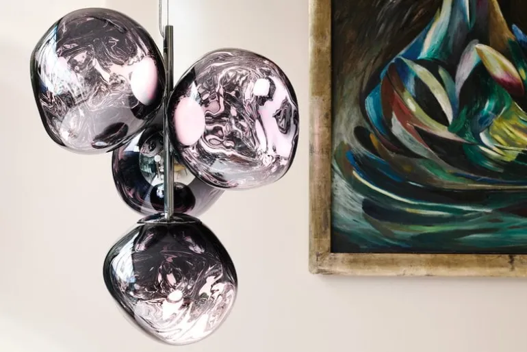 Tom Dixon Melt Chandelier Mini pendellampa, LED, rök