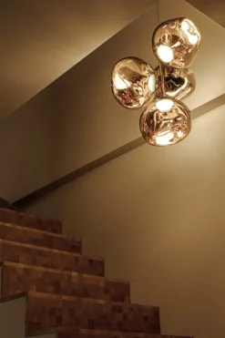 Tom Dixon Melt Chandelier Mini pendellampa, LED, guld