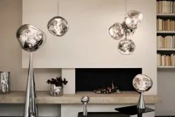 Tom Dixon Melt Chandelier Mini pendellampa, LED, silver