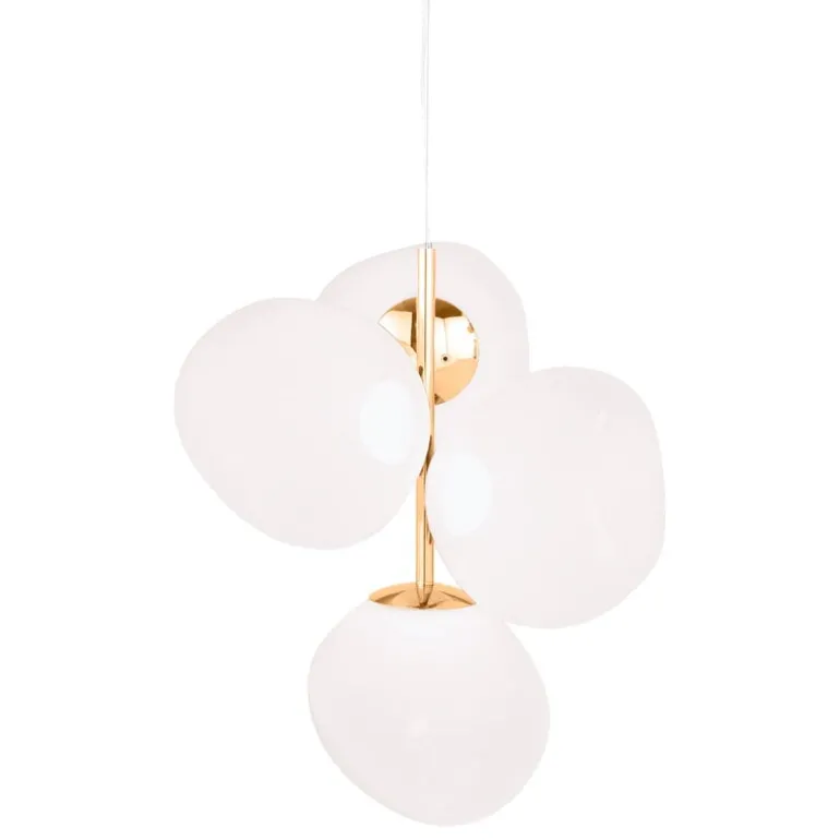 Tom Dixon Melt Chandelier Mini pendellampa, LED, opal - guld