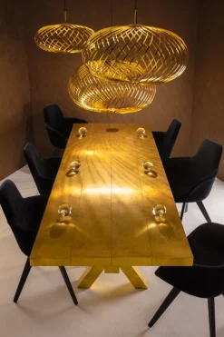 Tom Dixon Spring LED-pendel, medium, mässing