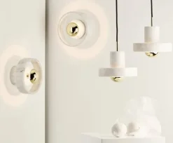 Tom Dixon Stone hänglampa, vit marmor