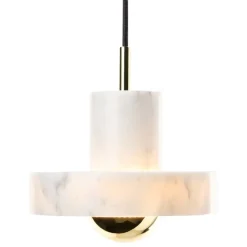 Tom Dixon Stone hänglampa, vit marmor