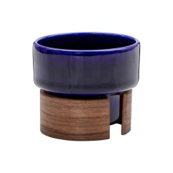 Tonfisk Design Warm cappuccinokopp 1,6 dl, set om 2, blå - valnöt