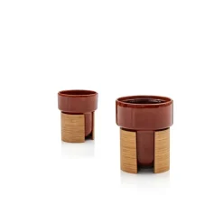 Tonfisk Design Warm kopp 2,4 dl, set om 2, brun - ek