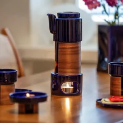 Tonfisk Design Warm kopp 2,4 dl, set om 2, blå - valnöt