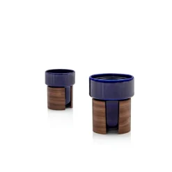 Tonfisk Design Warm kopp 2,4 dl, set om 2, blå - valnöt