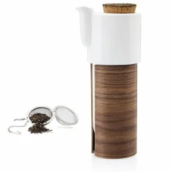 Tonfisk Design Warm tekanna 1,1 L, vit - valnöt, korklock