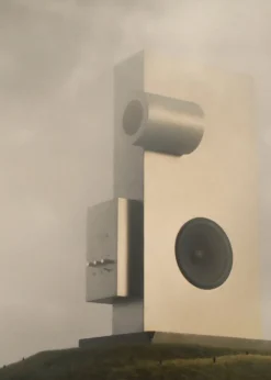 Transparent Brutalist Sculpture högtalare, metall