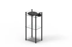 Transparent Turntable stativ, svart
