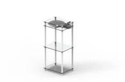 Transparent Turntable stativ, vit