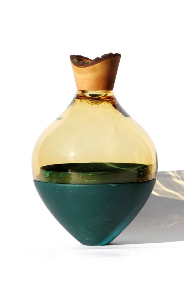 Utopia & Utility India II stapelbar behållare, 38 x 24 cm, bärnsten - kopparpatina